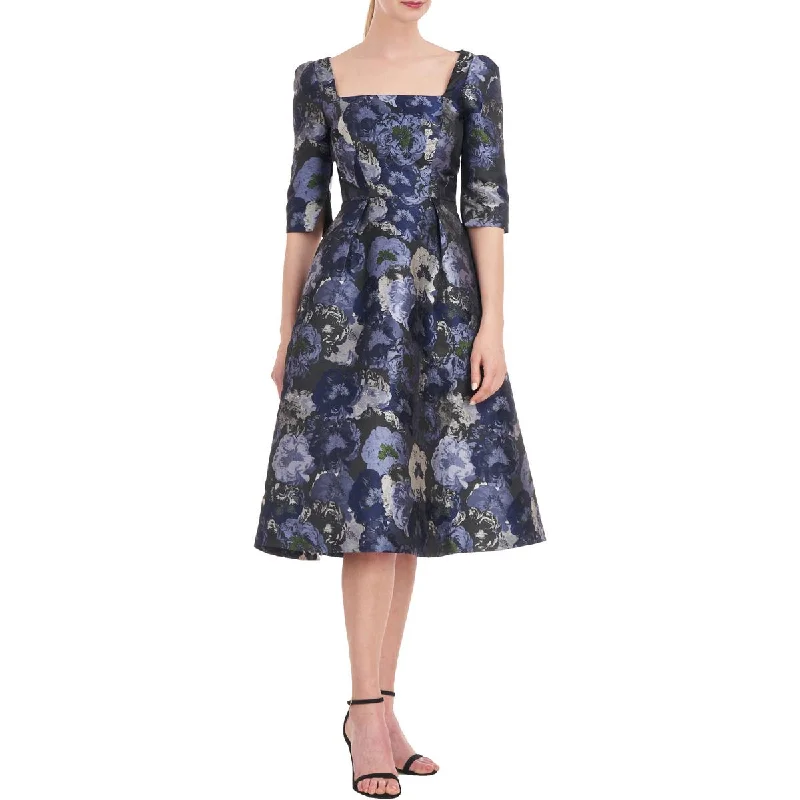 Womens Floral Print Knee-Length Cocktail And Party Dress Tunics Travel practical