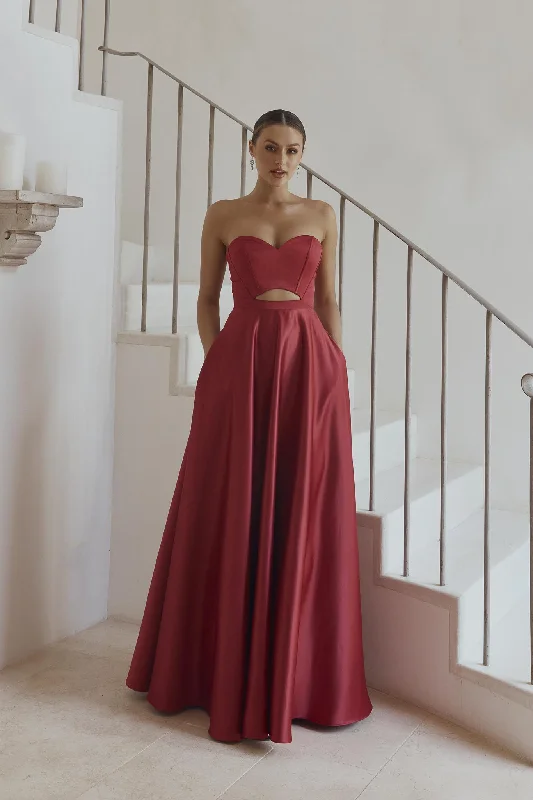 Hollie Satin Corset Evening Dress