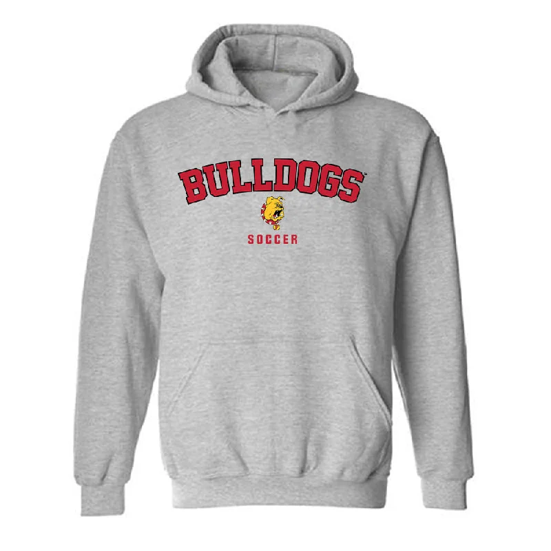 Ferris State - NCAA Women's Soccer : Isabella Baron - Classic Shersey Hooded Sweatshirt Hoodie with Pattern Geometric Abstract