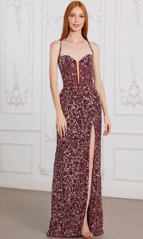 SCALA 80125 - Strappy Back Sequin Evening Dress Elegant Long Evening