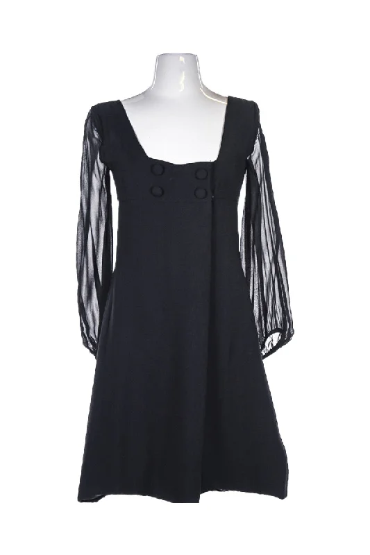 Sheer Sleeve Black Dress