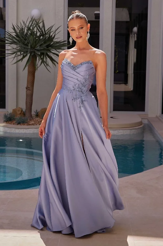 Seine A-line Satin Formal Dress