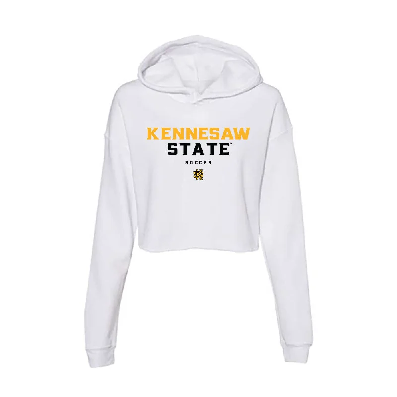 Kennesaw - NCAA Women's Soccer : Paris McCulloch - Women's Crop Fleece Hoodie Hoodie with Strings Custom Fit Adjustable
