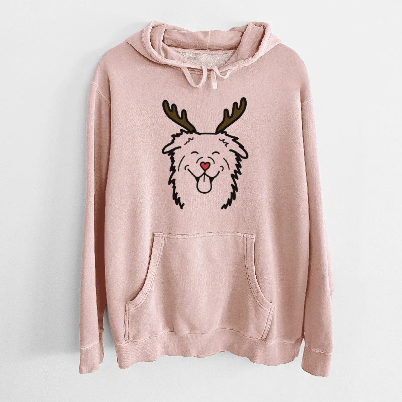 Red Nose Australian Shepherd - Unisex Pigment Dyed Hoodie Hoodie with Cropped Fit Short Trendy