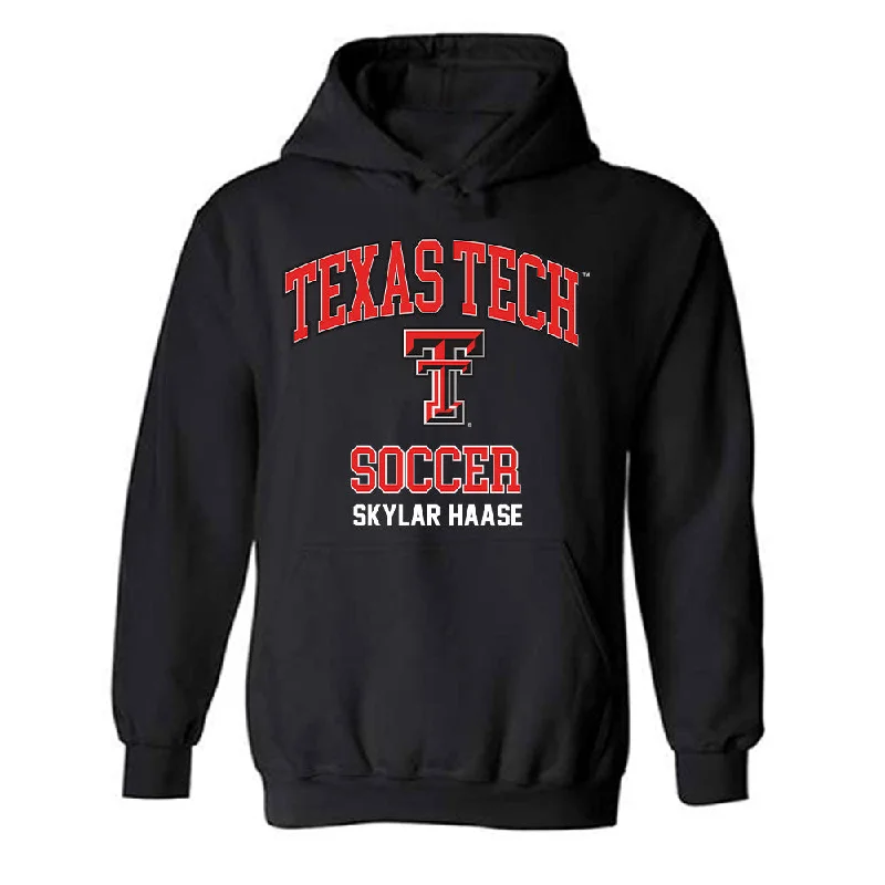 Texas Tech - NCAA Women's Soccer : Skylar Haase - Classic Fashion Shersey Hooded Sweatshirt Hoodie with Metallic Shiny Futuristic