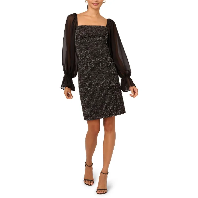 Womens Metallic Boucle Cocktail And Party Dress Tunics Print Colorful