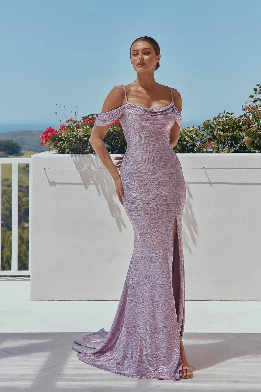 Camellia Draped Mermaid Evening Dress – PO2354