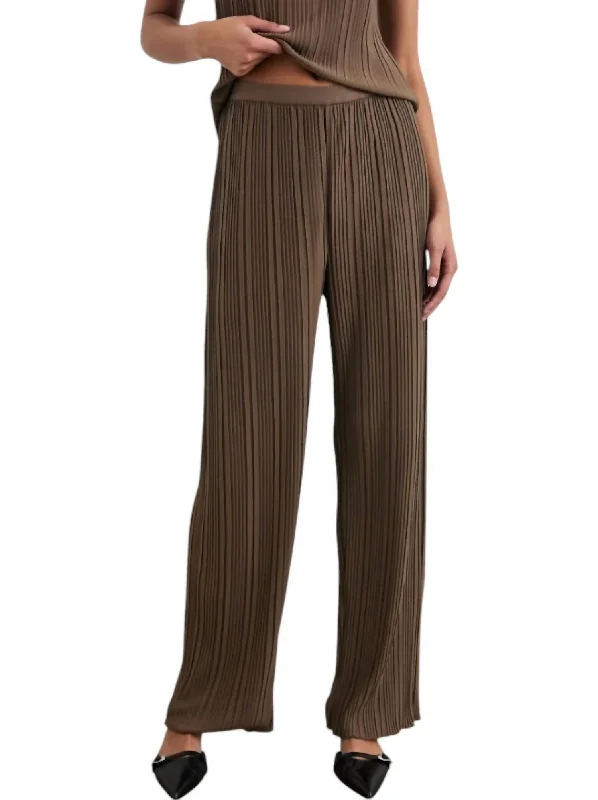 Liana Pants In Morel Trendy Wide-Legged Trousers
