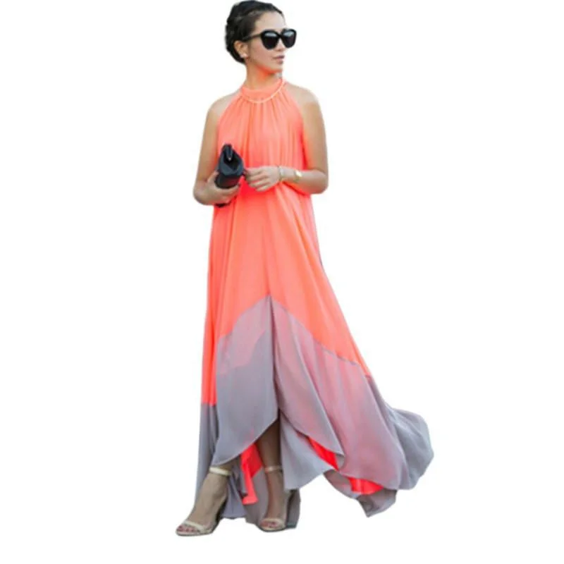 WJ Women Summer Bohemian Party Dress Beach Off the Shoulder Chiffon Long Maxi Dress Plus Size91 Tunics Velvet soft