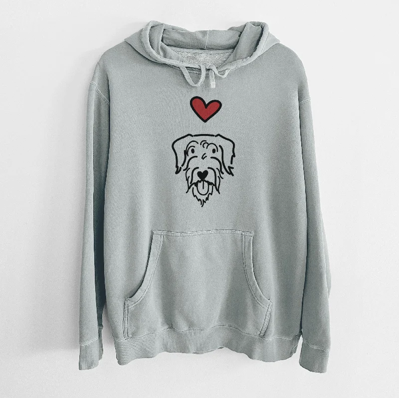 Love Always Doodle - Dug - Unisex Pigment Dyed Hoodie Hoodie with Drop Shoulder Relaxed Streetwear