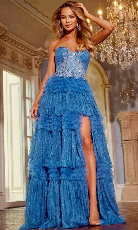 Jovani 42257 - Tiered Tulle Prom Dress Tunics Floral girly