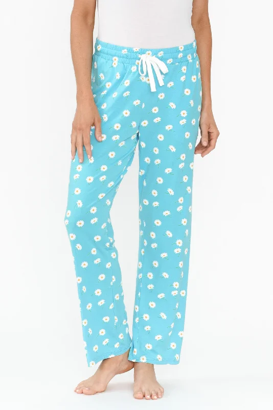 Corten Blue Daisy Bamboo Pyjama Pants Trendy Printed Pants
