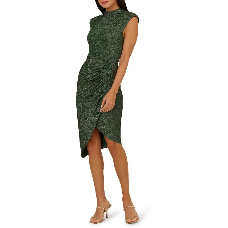 Womens Metallic Mock Neck Cocktail And Party Dress Tunics Vintage classic