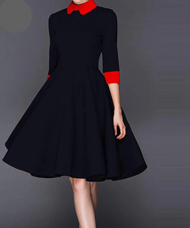Sisjuly Pleated Dresses Elegant Women Color Yellow Block Lapel Half Sleeve Slim Day Party Dress Tunics Corduroy durable