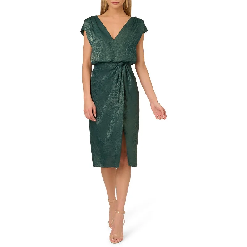 Womens Foiled Satin Cocktail And Party Dress Tunics Polka dots