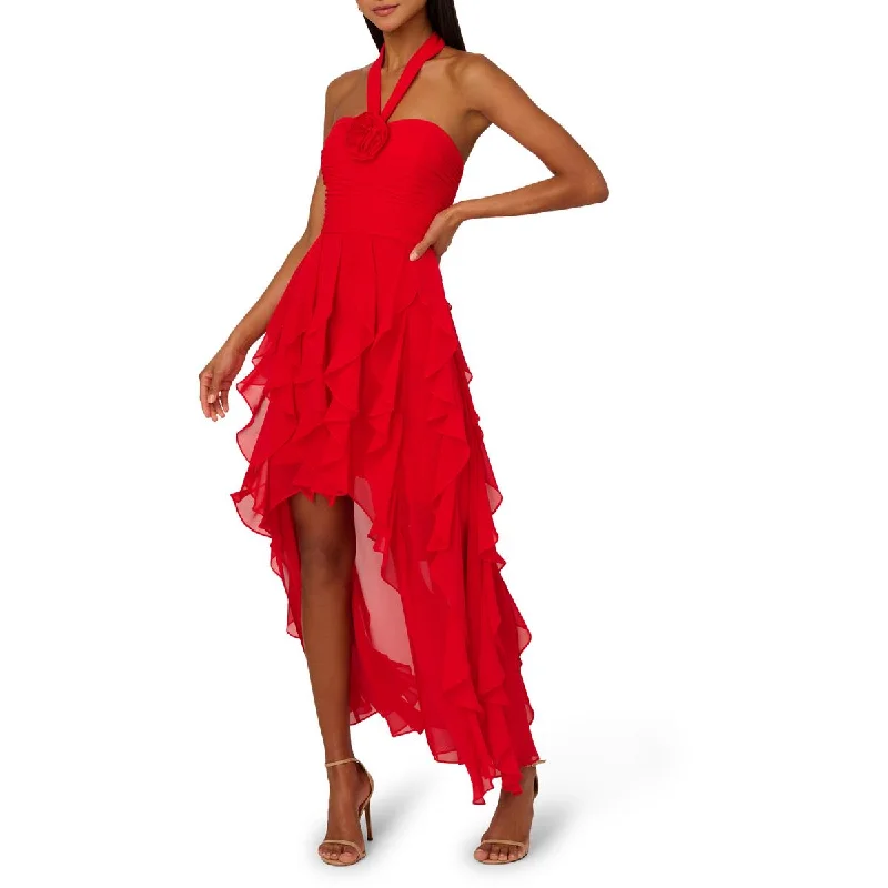 Womens Mesh Hi-Low Cocktail And Party Dress Tunics Lace romantic