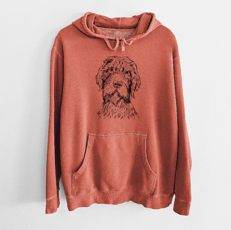 Bare Doc Holliday the Pudelpointer - Unisex Pigment Dyed Hoodie Hoodie with Button Classic Timeless