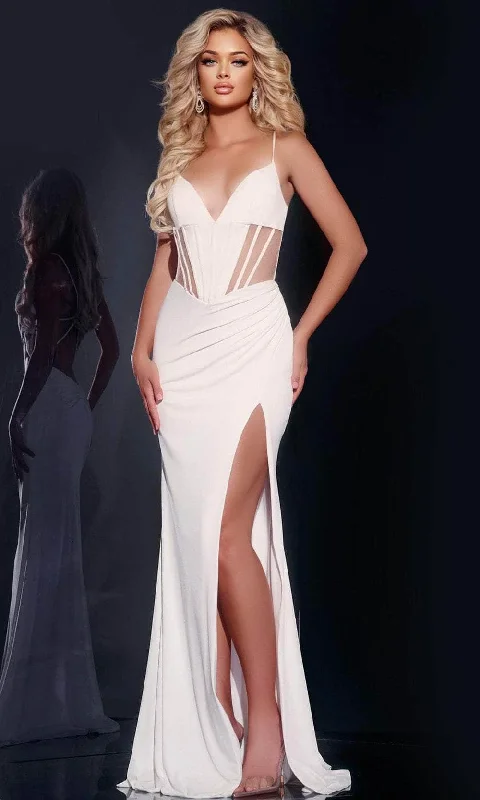 Jovani 42534 - Corset Detail Prom Dress Tunics Wedding white