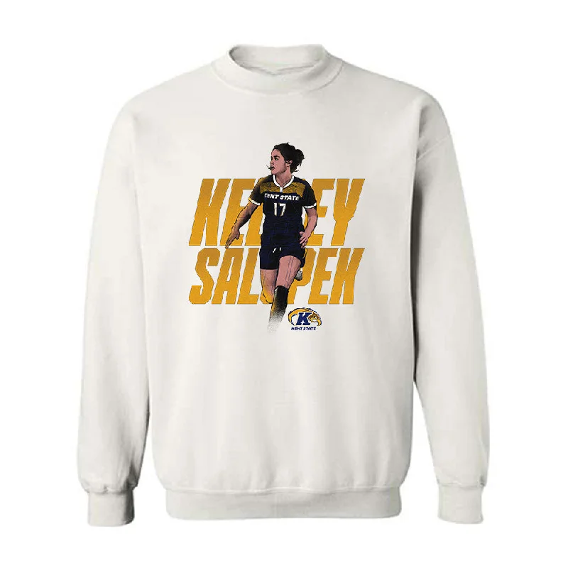 Kent State - NCAA Women's Soccer : Kelsey Salopek - Crewneck Sweatshirt Hoodie with Hem Fringe Bohemian Relaxed
