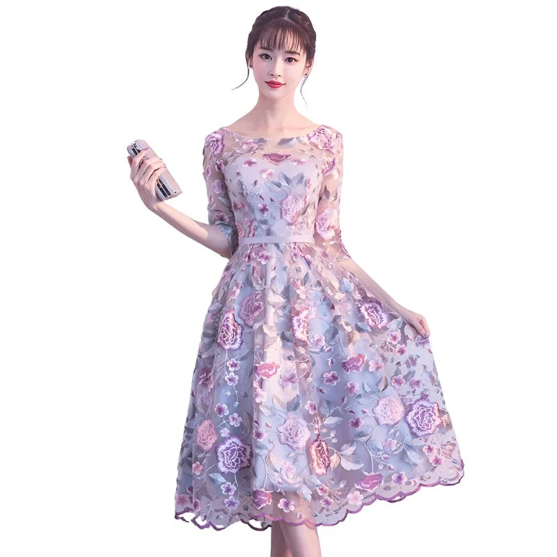 Short Formal Dresses Flowers Women Bride Elegant Wedding Party Dress Tunics Review highly