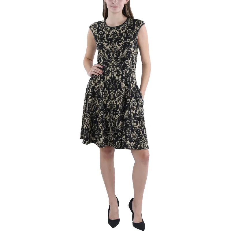 Womens Metallic Mini Cocktail And Party Dress Tunics Denim casual
