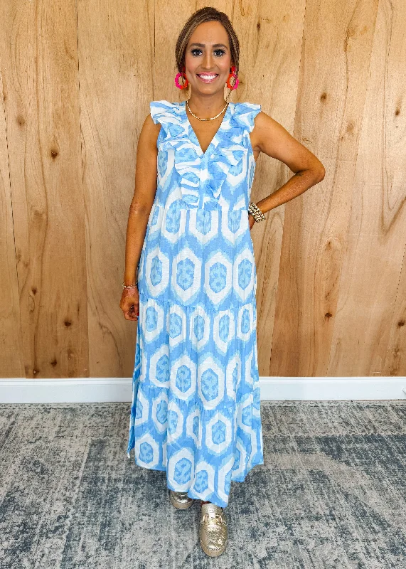 Tanya Dress in Blue Tunics Sophisticated sleek