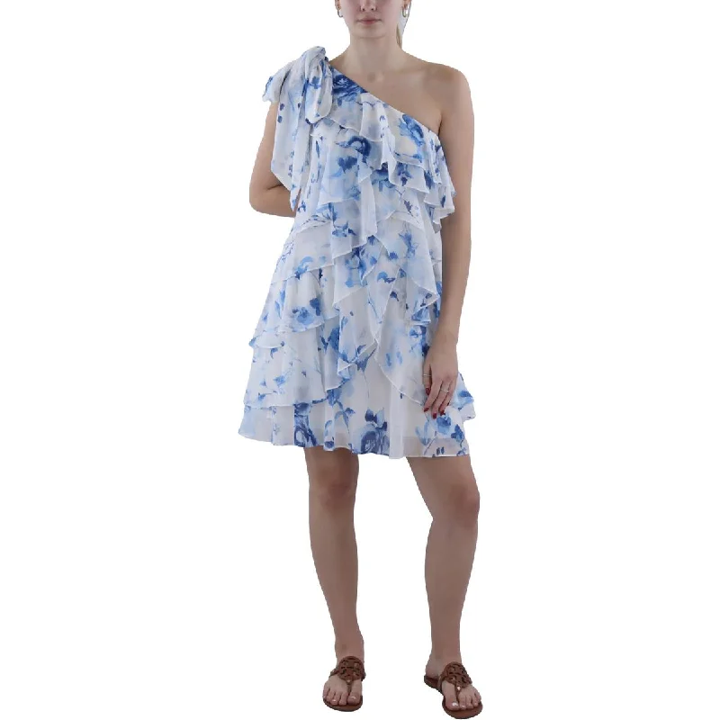 Womens Mini Floral Print Cocktail And Party Dress Tunics Vintage classic