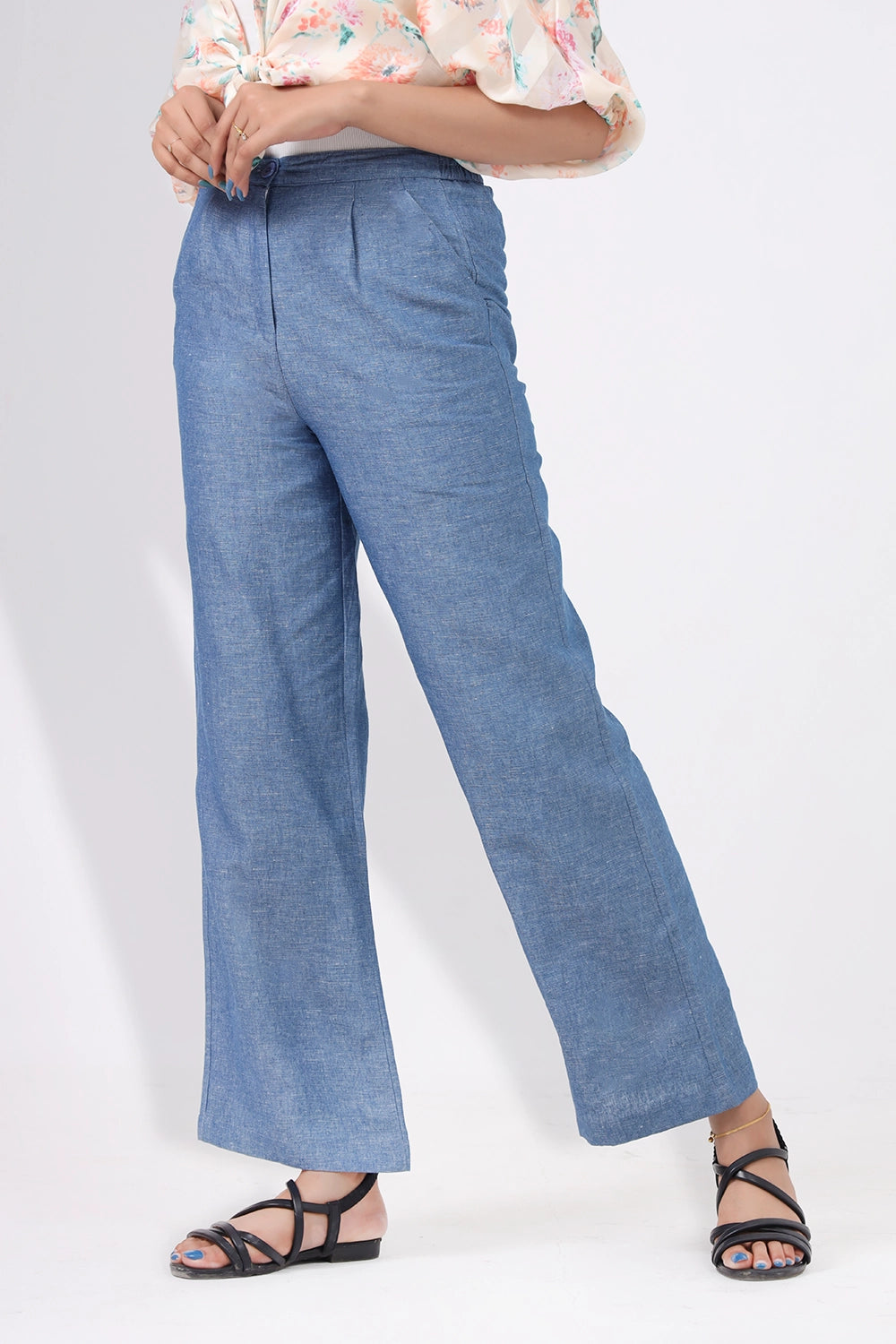 Wide leg linen pant Warm Wool Trousers