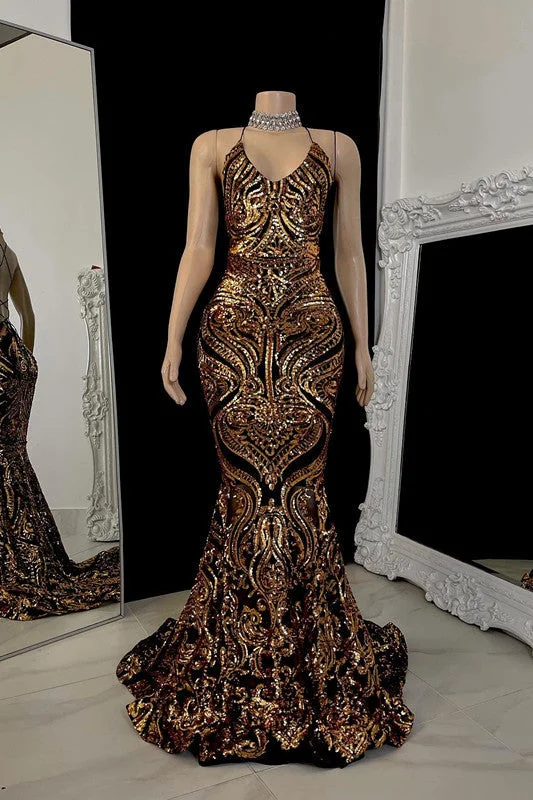 Beautiful Sleeveless Halter Criss-cross Mermaid Prom Dress