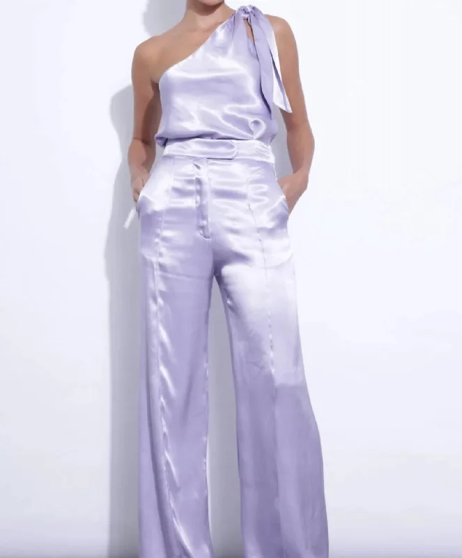 Dominique Solid Pants In Lavender Casual Sweatpants Style