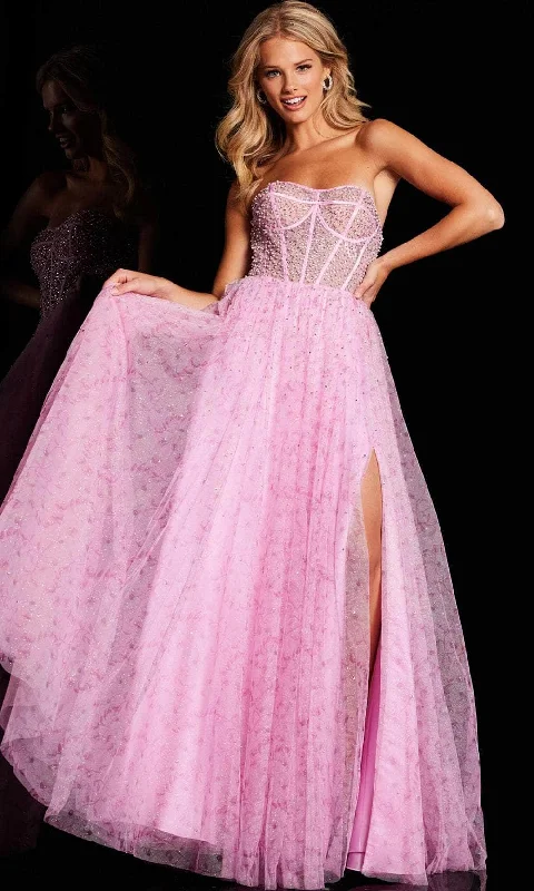 Jovani 36477 - Strapless Corset Prom Dress Boatneck Modish Everyday