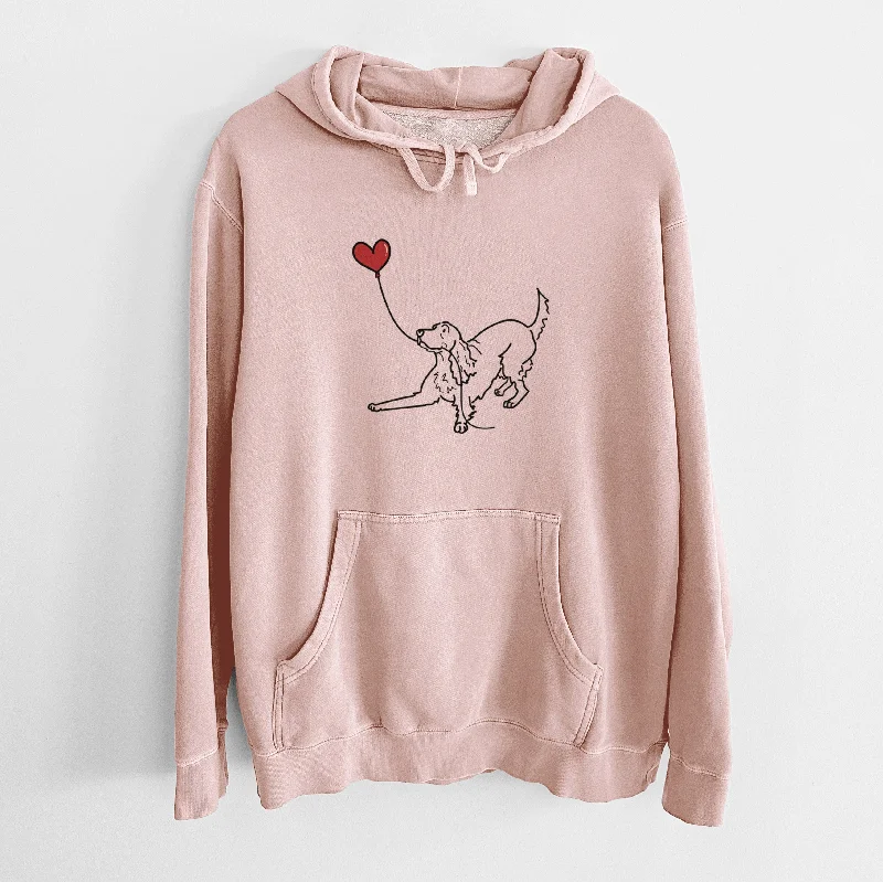 Irish Setter Heart String - Unisex Pigment Dyed Hoodie Hoodie with Illustration Artistic Creative