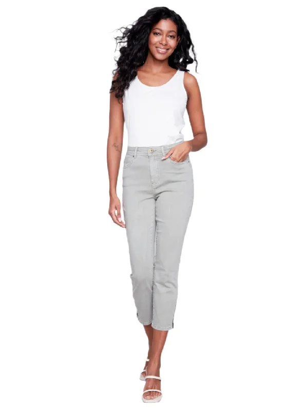 Ankle slit twill pant C5516 Casual Lounge Pants