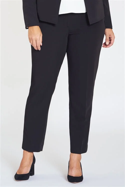 Ladies' Jordan Ankle Pant - Black Classic Pleated Pants