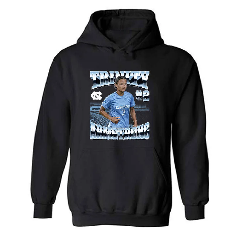 UNC - NCAA Women's Soccer : Trinity Armstrong - Player Collage Hooded Sweatshirt Hoodie with Relaxed Fit Easy Casual