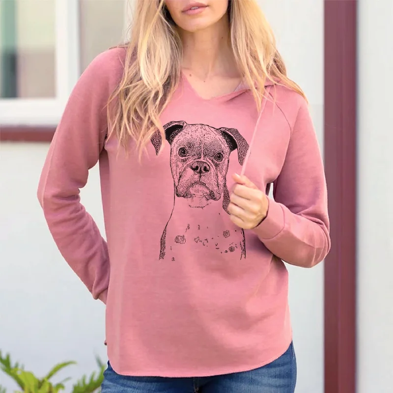 Daisy the Boxer - Cali Wave Hooded Sweatshirt Hoodie with Print Artistic Unique