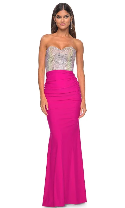 La Femme 32440 - Strapless Rhinestone Prom Dress Tunics stripes playful
