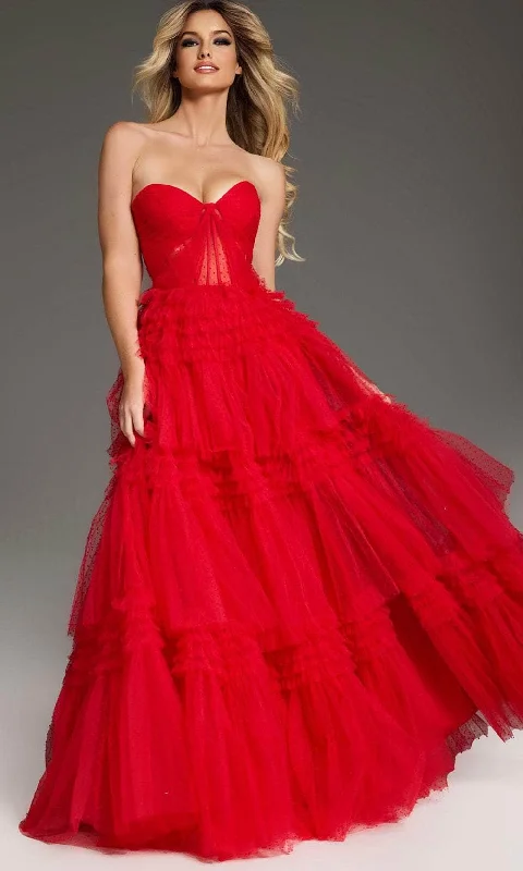 Jovani 40466 - Strapless Ruffle Prom Dress Tunics Office stylish