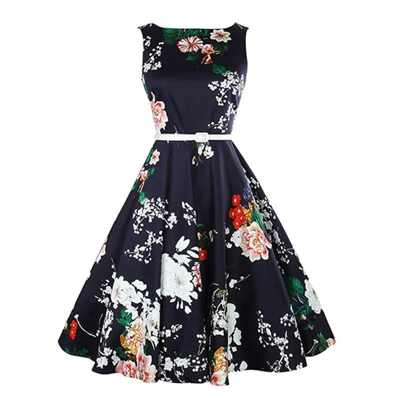 Women Party Dress Elegant Vintage A-line Dress printed floral dress Satin Halter Glamorous Women Party Dress Elegant Vintage A-line Dress printed floral dress Satin Halter Glamorous
