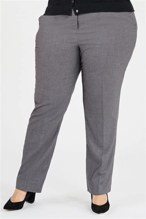 Ladies' Jordan Straight Leg Pant - Empire Grey Relaxed High-Waist Trousers
