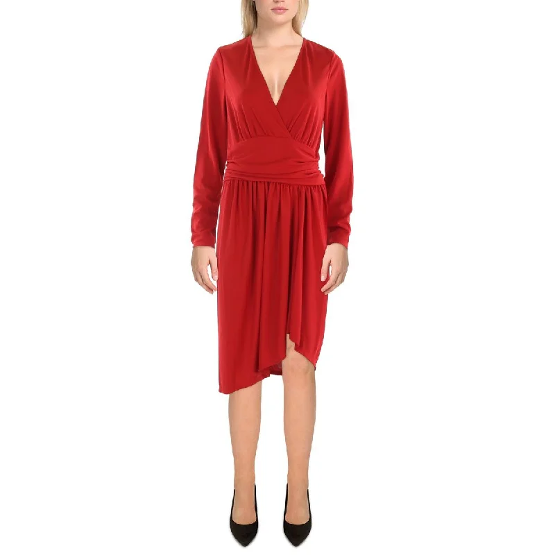 Womens Hi Low Midi Cocktail And Party Dress Tunics Formal black