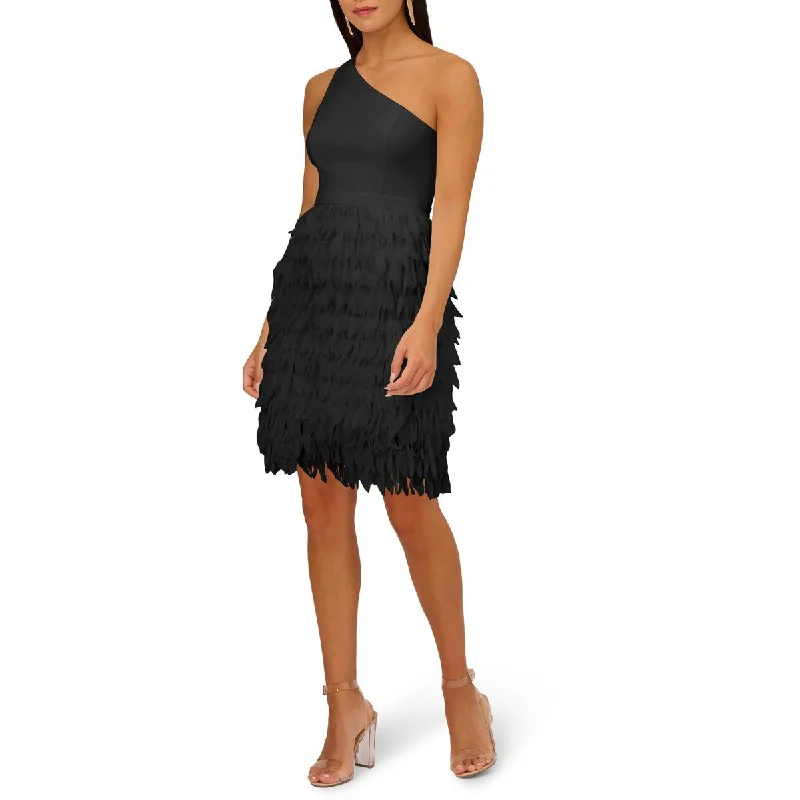 Womens Chiffon Feather Cocktail And Party Dress Tunics Velvet soft