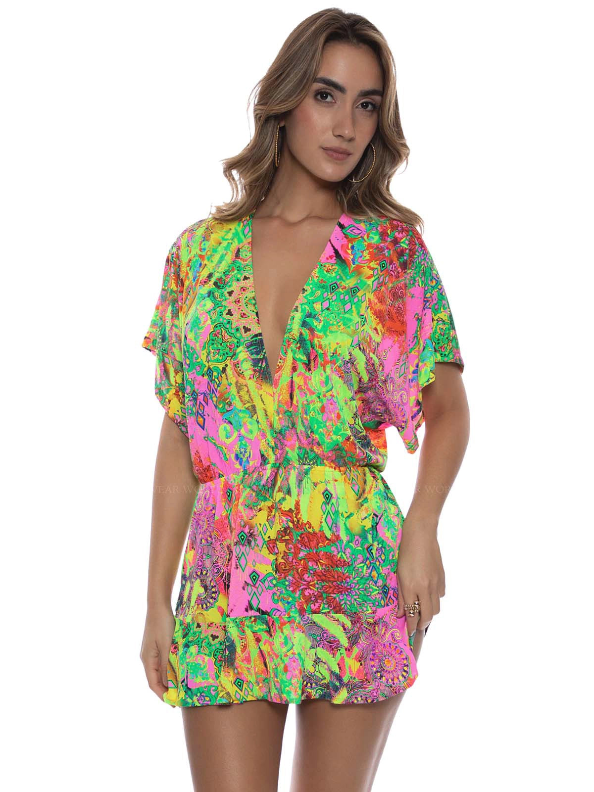 Playera V Neck Ruffle Dress