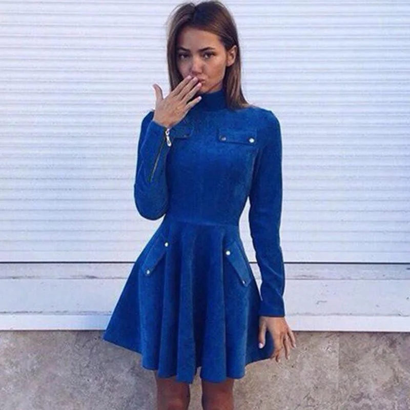 Women Party Dress Casual Tunic Dress Turtleneck Velvet Woman Dress Plus Size Tunics Versatile stylish Women Party Dress Casual Tunic Dress Turtleneck Velvet Woman Dress Plus Size Tunics Versatile stylish