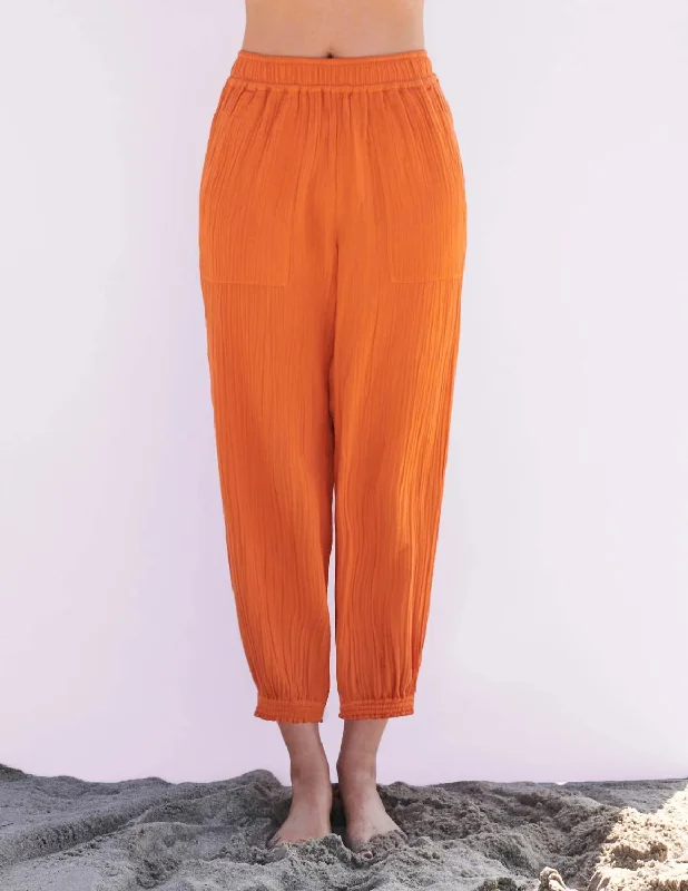 Easy Pocket Pant In Poppy Stylish Slim Trousers