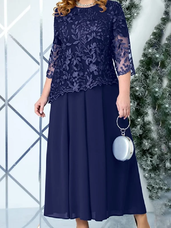 Plus Size Women Clothing Two-Piece Party Dress for Parties and Occasions Tunics Trendy modern