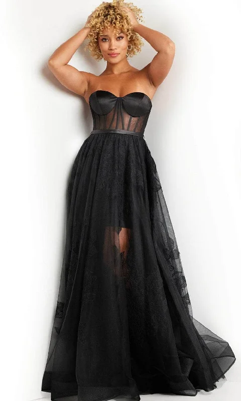 Jovani 37646 - Corset A-Line Overskirt Prom Dress Maxi Flowy Bohemian