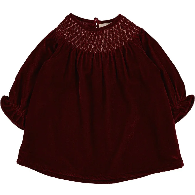 Louis Louise Maxina Velvet Dress - Burgundy