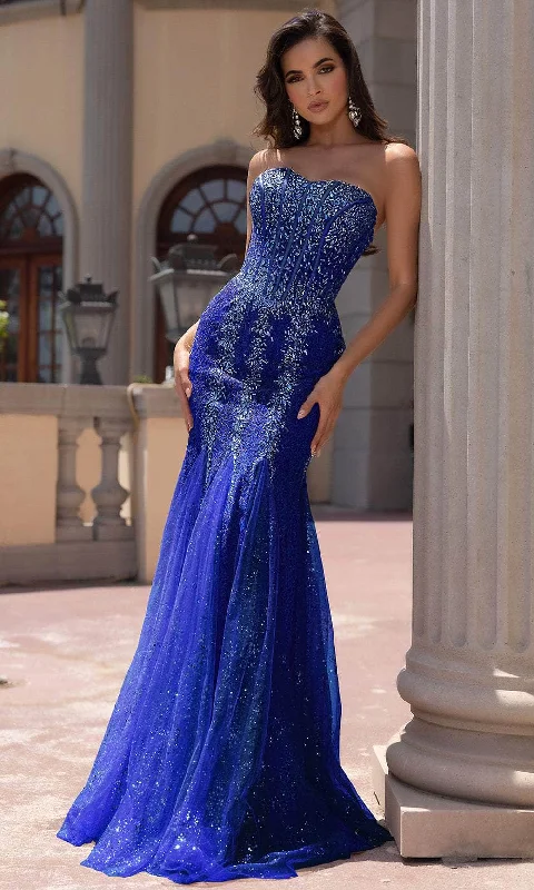 Portia and Scarlett PS25169 - Strapless Godet Prom Dress Tunics Exclusive limited