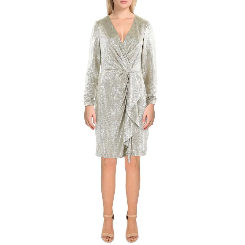 Womens Knee-Length Surplice Cocktail And Party Dress Tunics Designer luxury